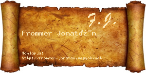Frommer Jonatán névjegykártya
